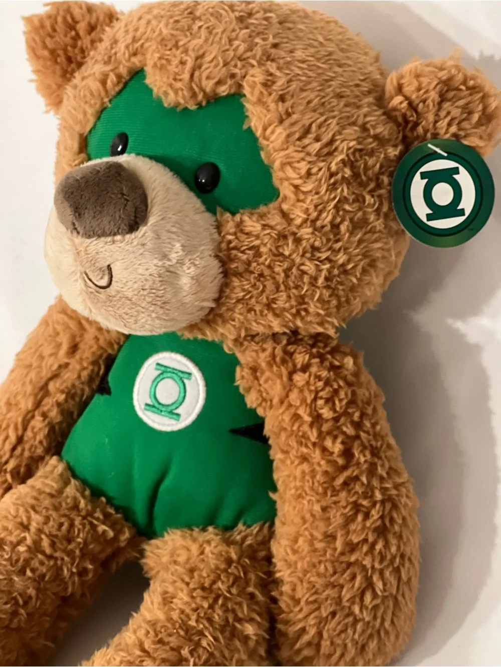 GUND DC Comics Green Lantern Fuzzy Teddy Bear Stuffed Animal Plush, Brown, 14